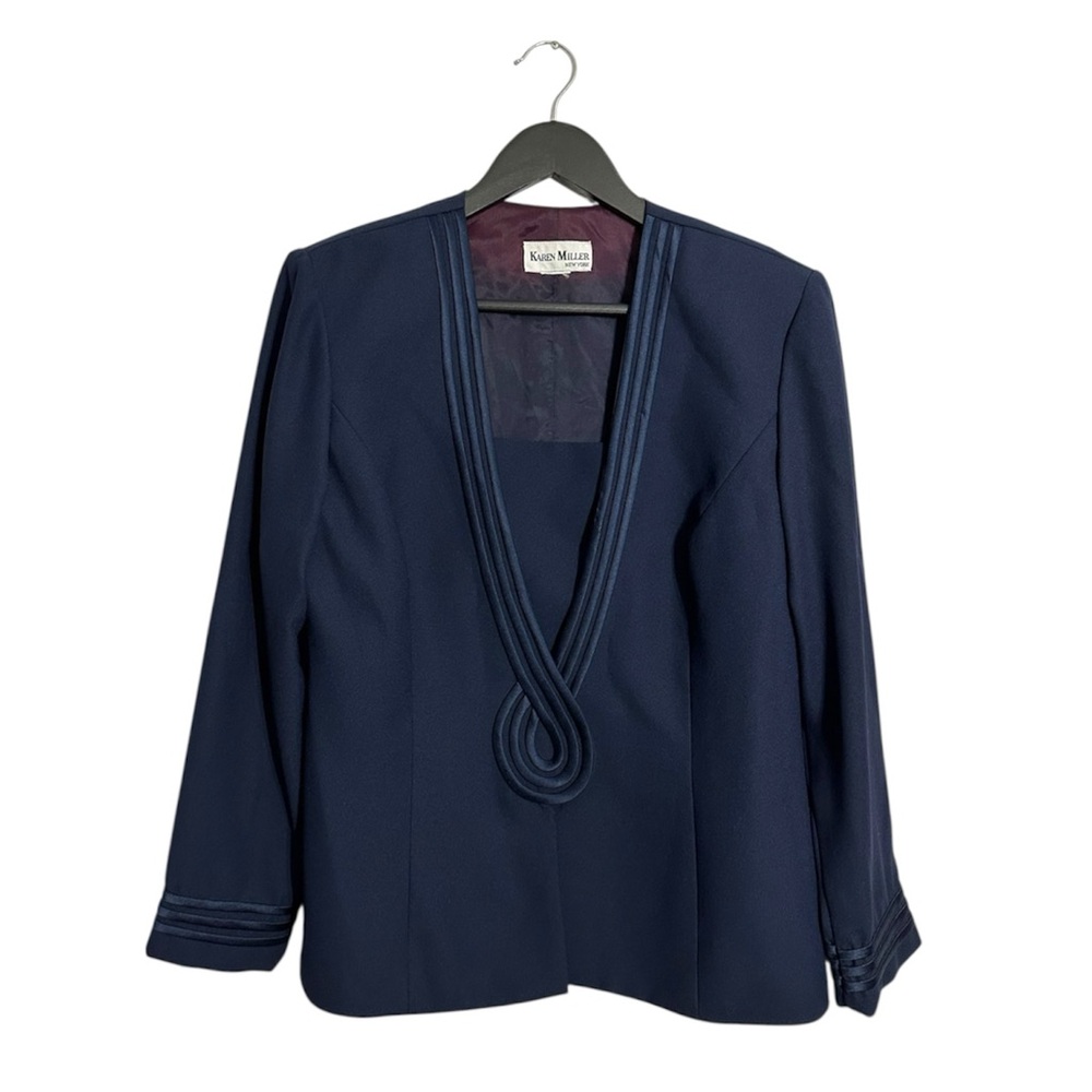 Karen Millen Navy Structured Jacket Blazer Possibly Medium 12 SEE MEASUREMENT